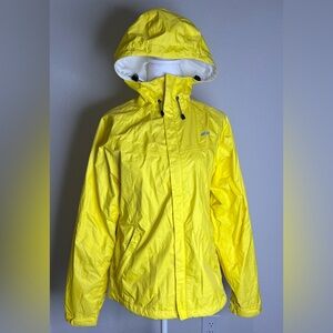 COPY - Koppen Womens  Yellow Rain Coat Hooded Jacket Outdoor Size S